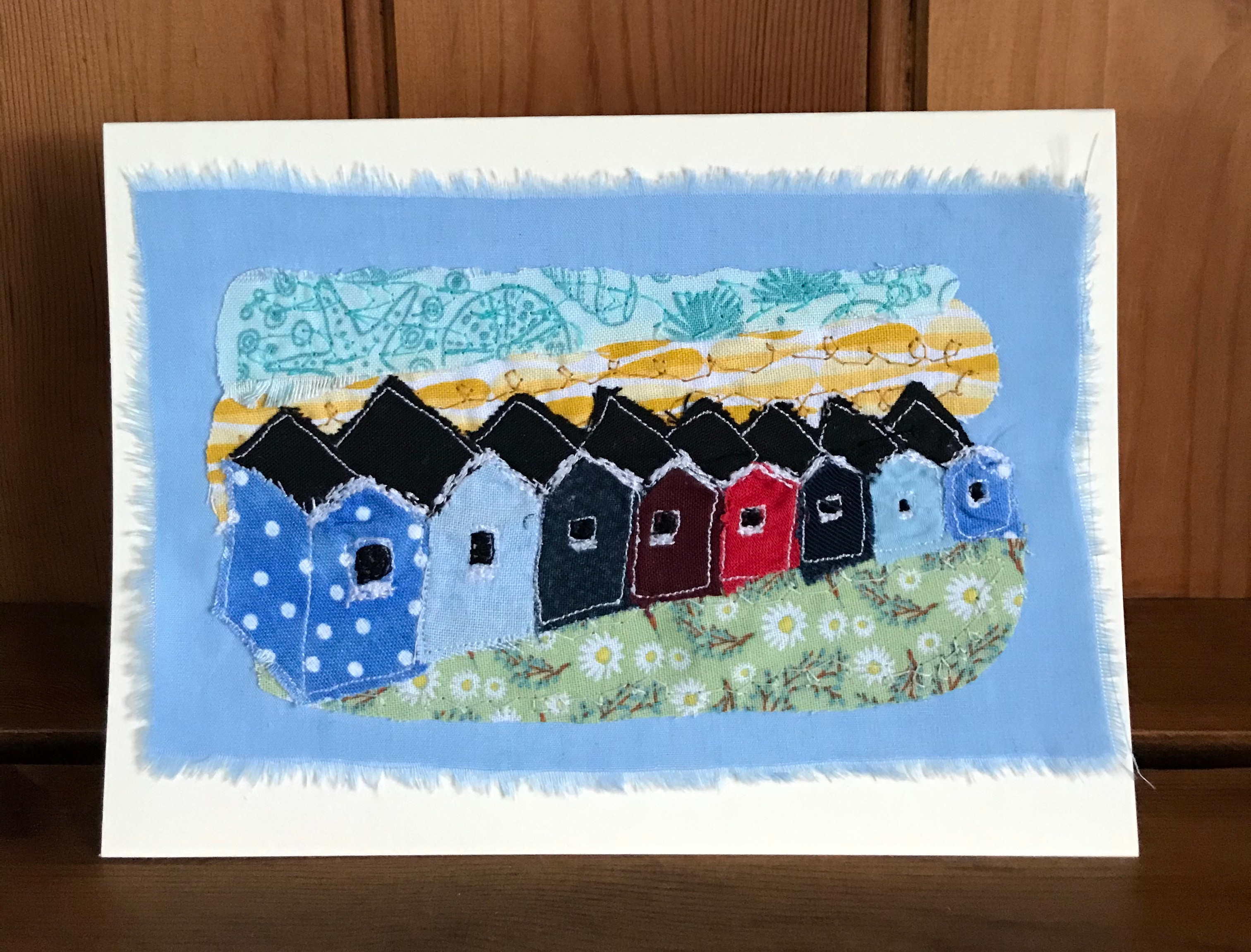 Southwold beach huts greeting card