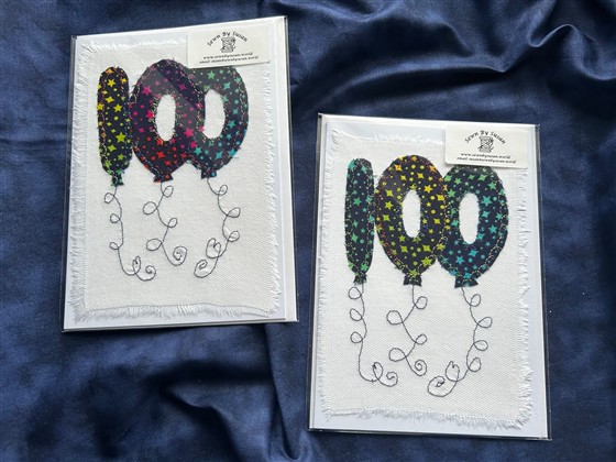 100th birthday balloons card