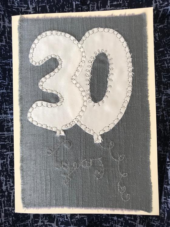 30 years pearl wedding anniversary balloons card