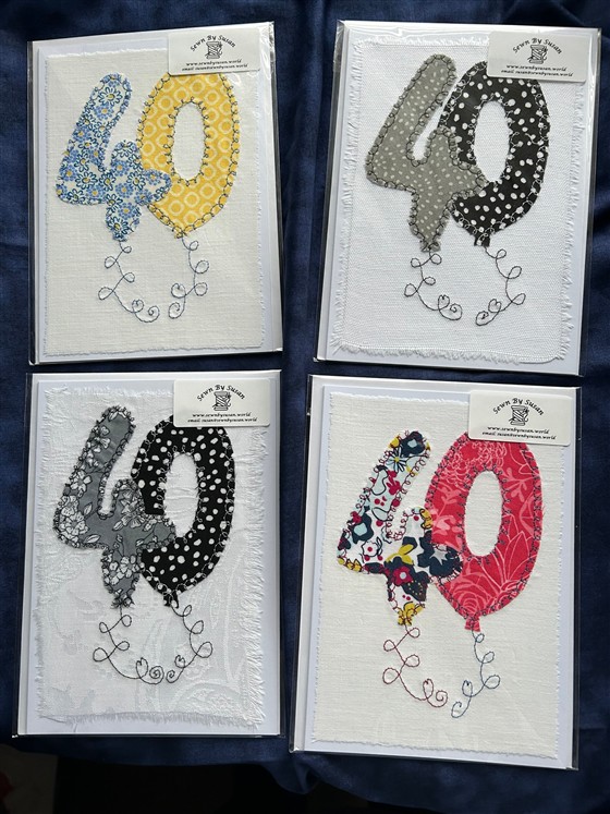 40th birthday balloons card