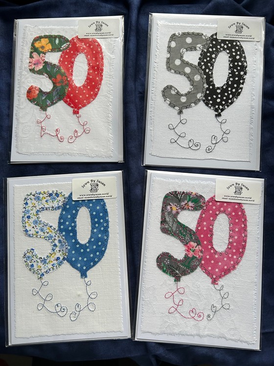 50th birthday balloons card