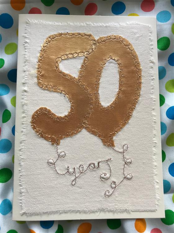 50 years golden wedding anniversary balloons card