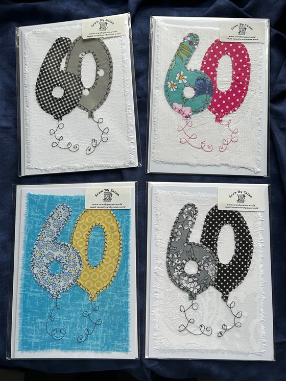 60th birthday balloons card