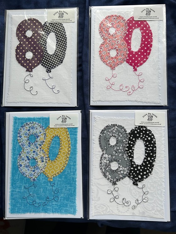 80th birthday balloons card