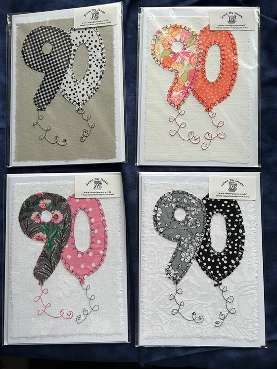 90th birthday balloons card