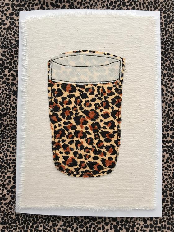 fundraising card - animal print pint on cream