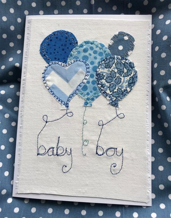 baby boy balloons card