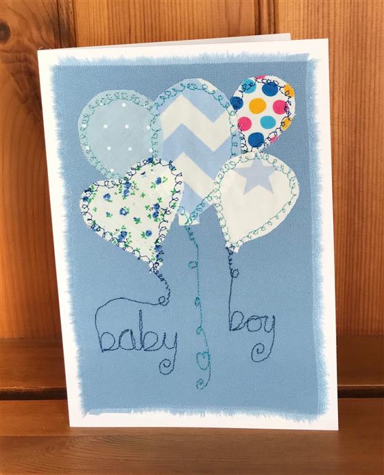 baby boy balloons card