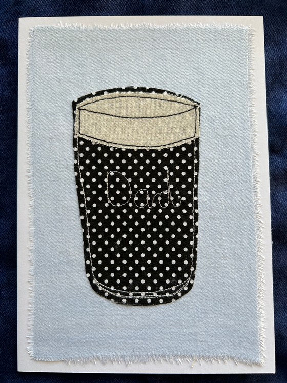 fundraising card - dad pint on pale blue