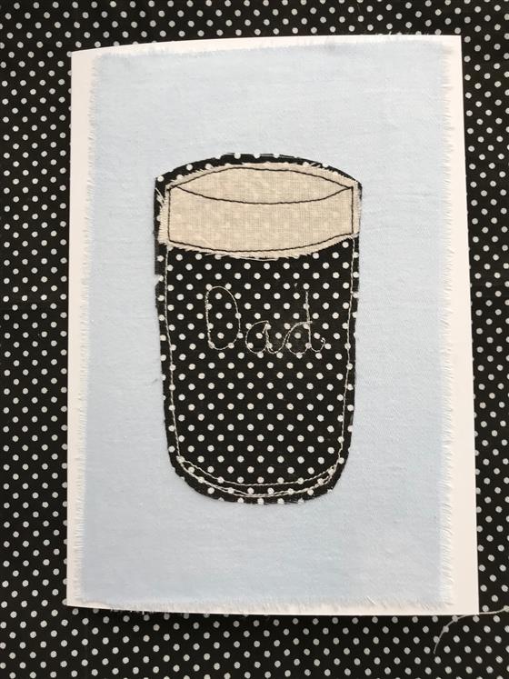 fundraising card - dad pint on pale blue