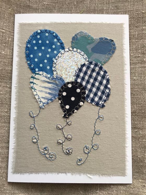 bunch of blue celebrations balloons card