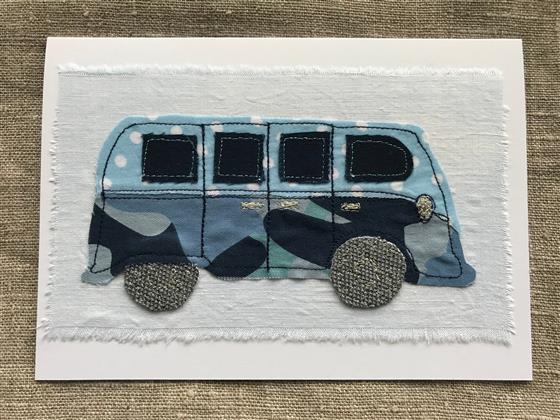 blue camo camper van card