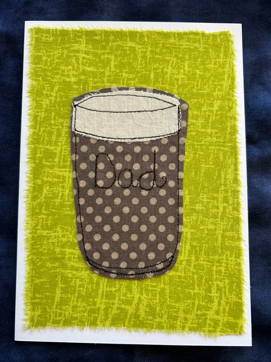 fundraising card - dad pint on lime green