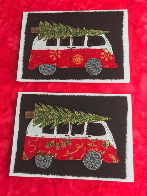 christmas campervan on black