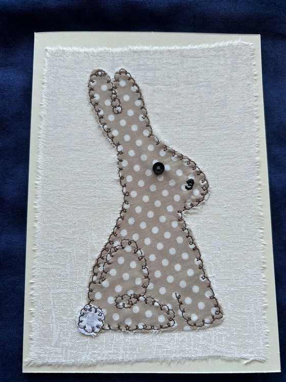 cream rabbit greeting card