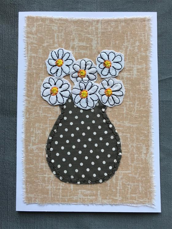 daisies greeting card on stone