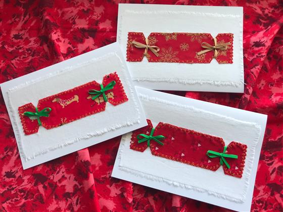 fundraising card - red christmas cracker on white