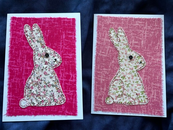 pink rabbit greeting card