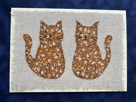 ginger pair of cats greeting card