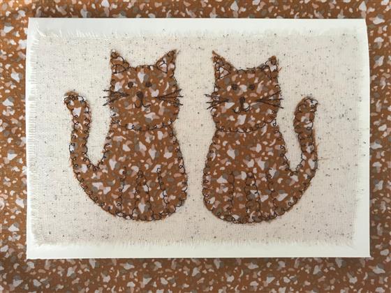 ginger pair of cats greeting card