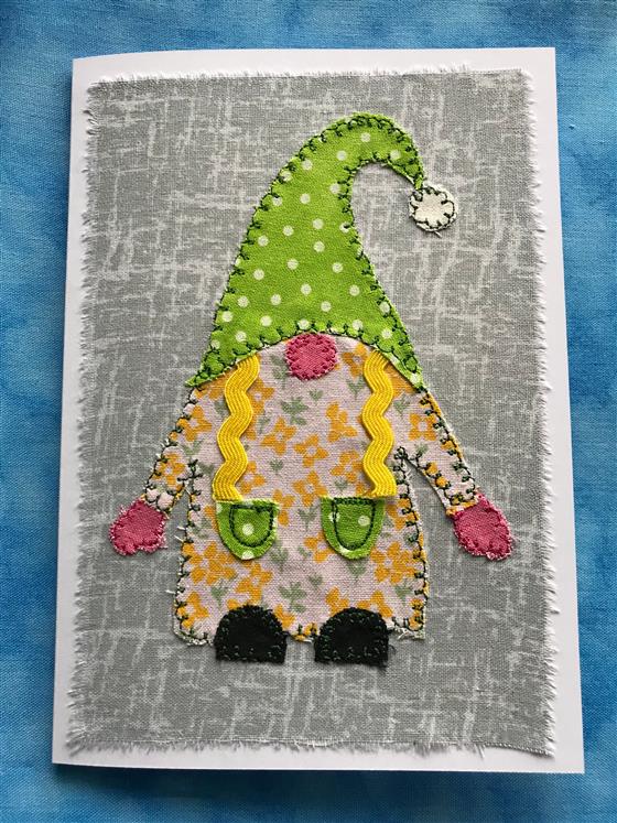 gloria green gnome greeting card