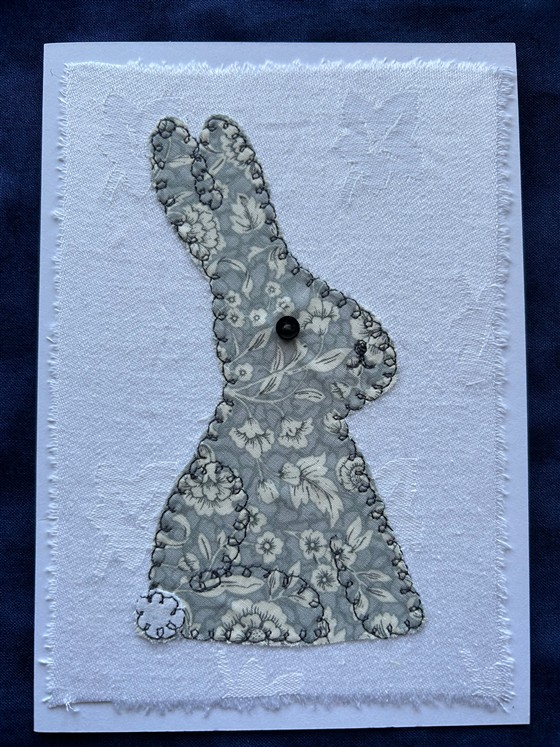 grey rabbit greeting card