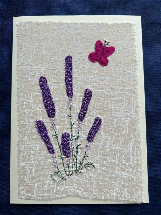 lavender greeting card on cream