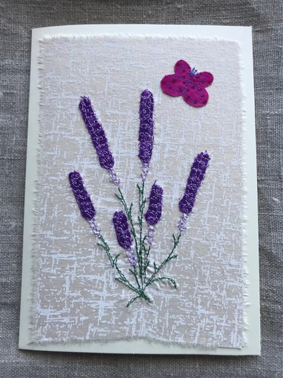 lavender greeting card on cream