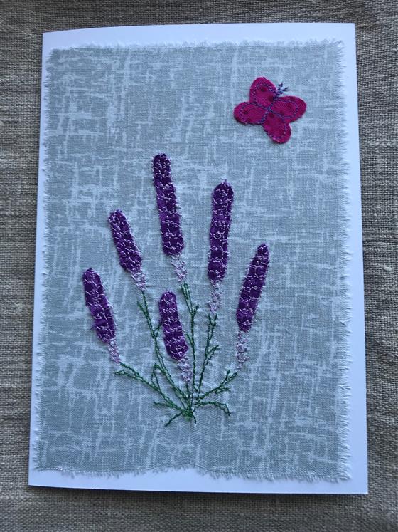 lavender greeting card on grey