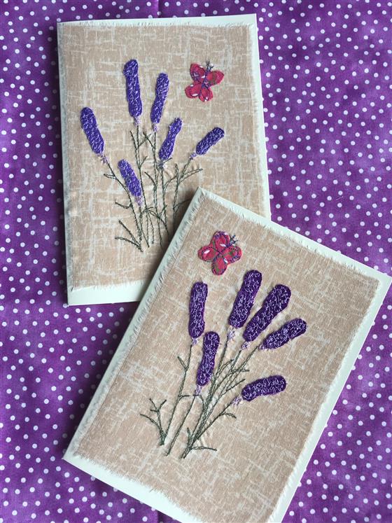 lavender greeting card on stone