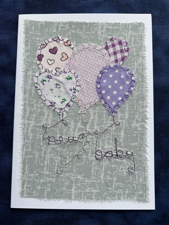 new baby card on grey