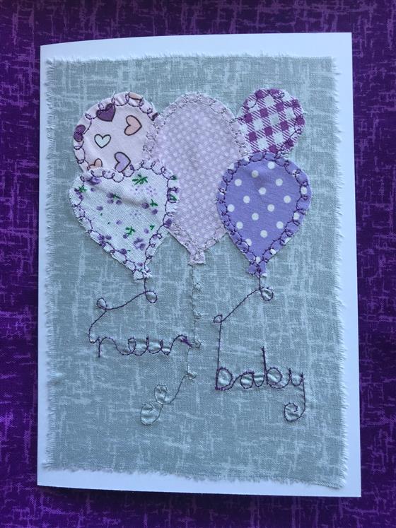 new baby card on grey