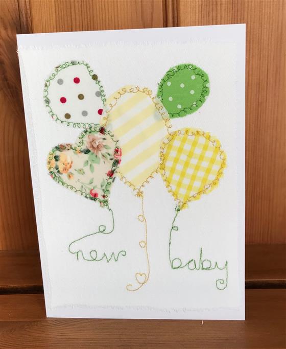 new baby balloons card