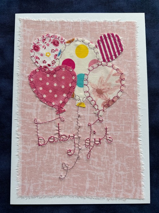 baby girl balloons card