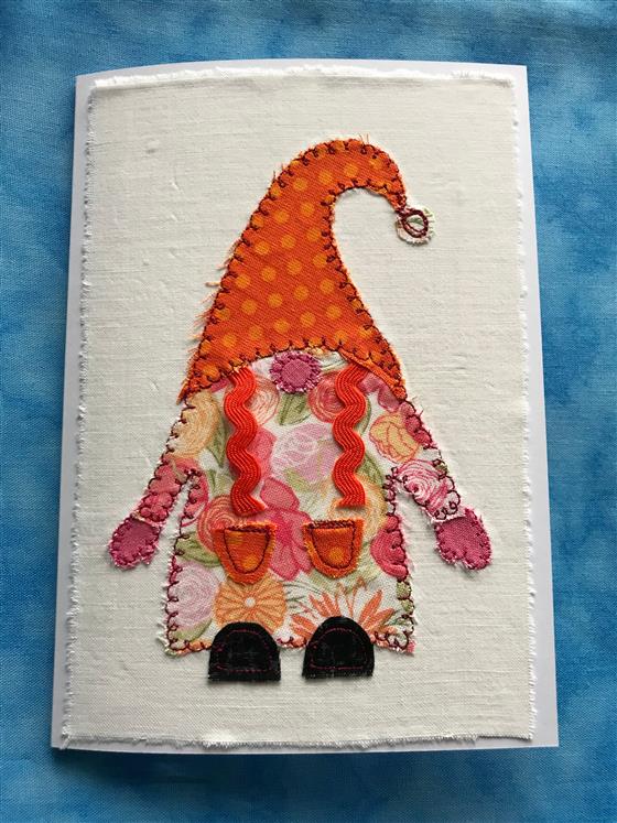 olive orange gnome greeting card