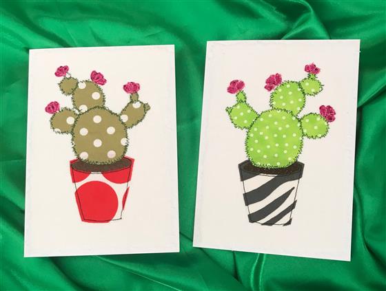 opuntia round cactus greeting card