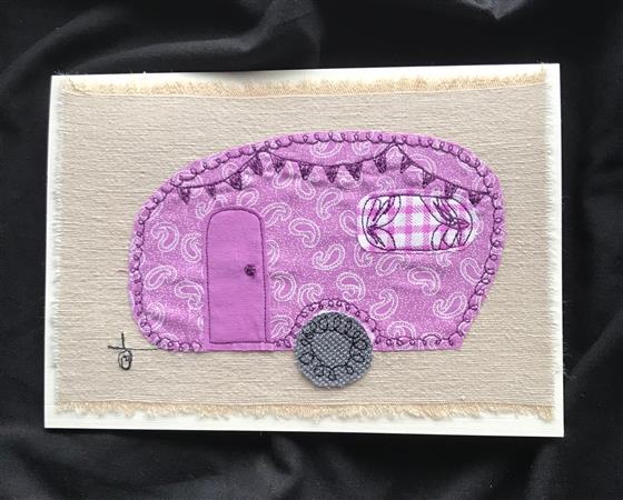 paisley caravan greeting card