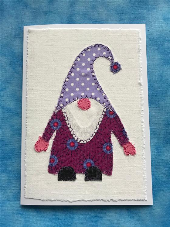 percy purple gnome greeting card