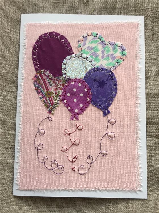 bunch of purple celebration balloons card