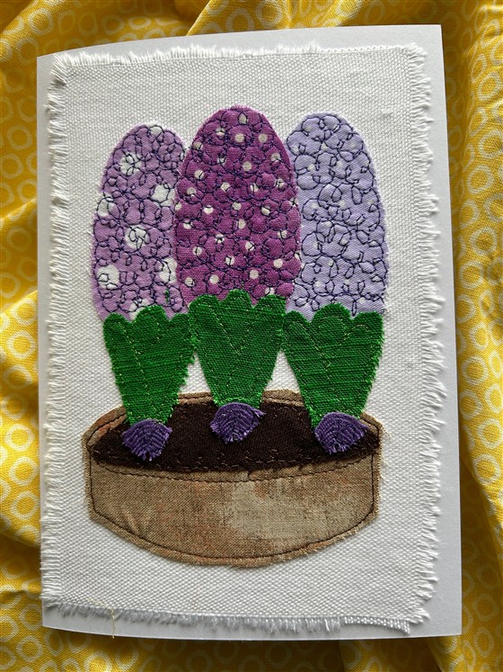 purple hyacinths greeting card