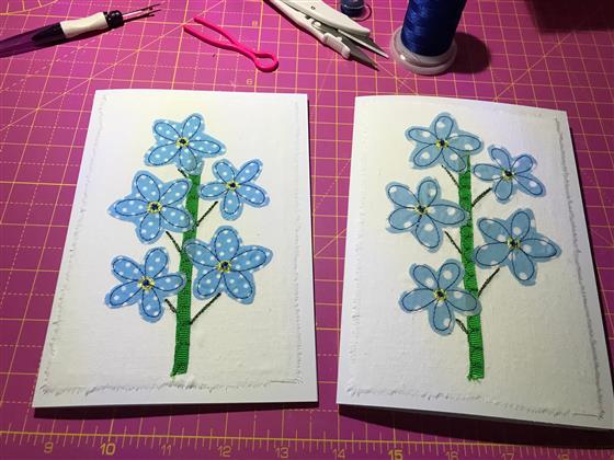 fundraising card - spotty forget me nots