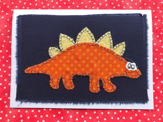 orange spotty steg greeting card on navy