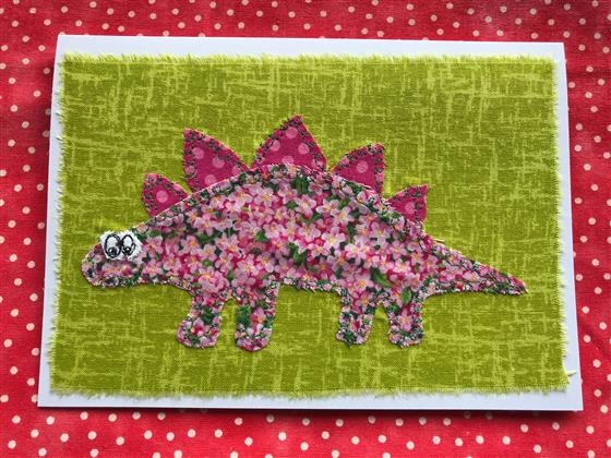 pink flower steg greeting card on lime