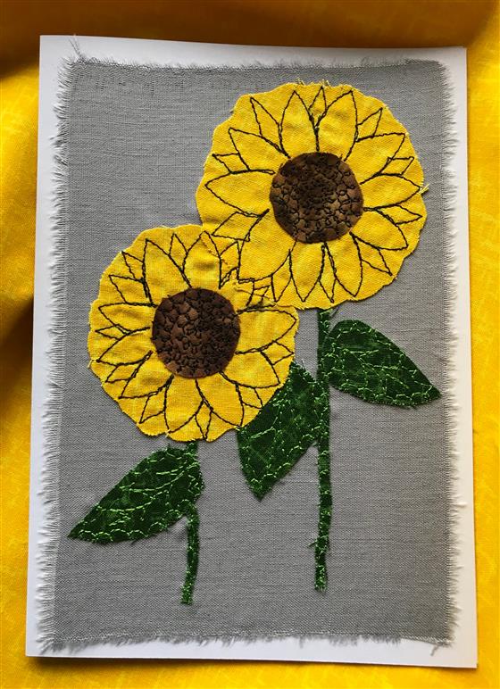 sunflowers on grey greeting card