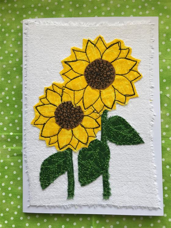 sunflowers greeting card on white