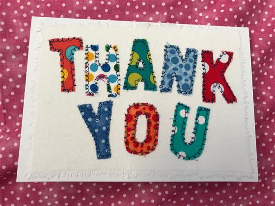 thank you card in bright spots