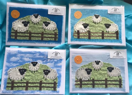 flock of sheep greeting card