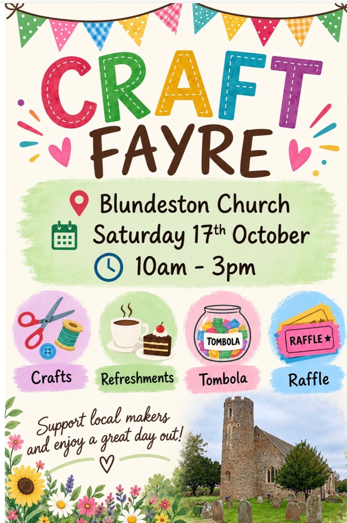 17th October 2026 - Craft Fair at Saint Mary the Virgin Church, Church Road, Blundeston, Lowestoft, NR32 5AJ