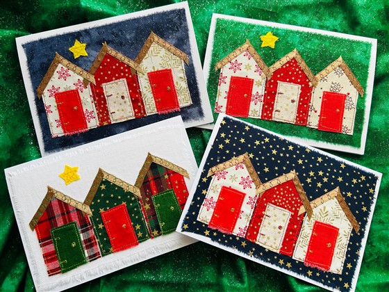 Festive beach hut trios