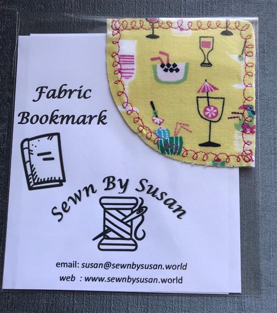 corner bookmark - cocktails fabric